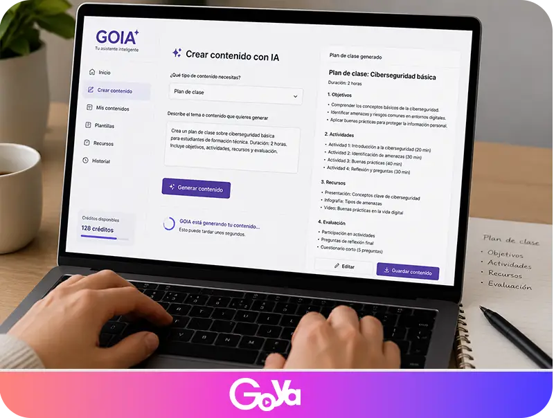 Qué es GOIA, generador de contenido con IA clase SENATIC