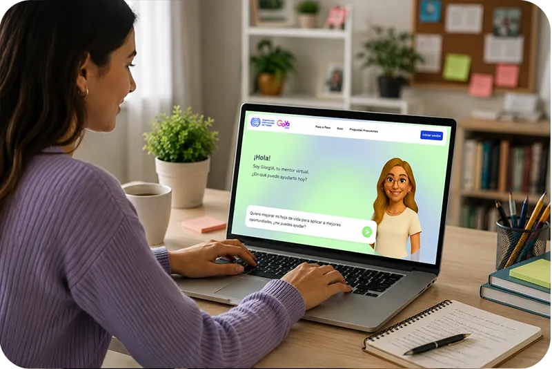 cómo hablar con GiorgIA para buscar empleo conversación